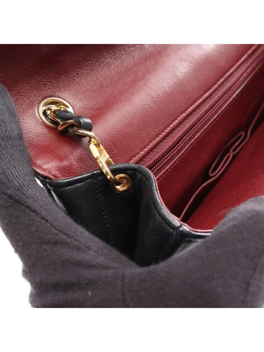 Chanel Shoulder Bag Mademoiselle Black Lambskin Chain